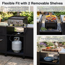 Outdoor Grill Table 59" with Removable Shelves & Storage