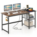 59 Inch Home Office Computer Desk with Removable Storage Shelves