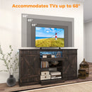 58 Inches TV stand for TVs up to 65 Inches with 20 Color Led Lights-Coffee