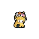 Highland Cow Straw Topper black white