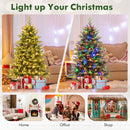 5 Feet Artificial Xmas Tree Hinged with 11 Lighting Modes and Remote Control