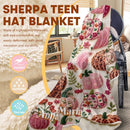Personalized Name Pink and Orange Pumpkin Hooded Cap Blanket