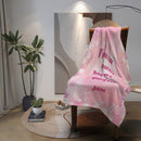 Personalized Custom Text Blanket with Name - If You Can Read This Bring Me a Wine, Book, Tea or Hot Chocolate - Pink or Blue Snowflake Fleece