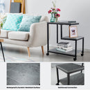 3-Tier Side Table with Storage and Universal Casters for Living Room and Bedroom-Black