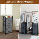3-in-1 Portable Multifunctional Dresser with 8 Fabric Drawers and Metal Rack