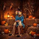 Animatronic Halloween Scarecrow Decoration 5.2 ft Moving Head