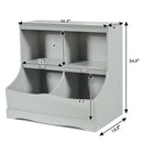 Kids Floor Cabinet Multi-Functional Bookcase -Gray