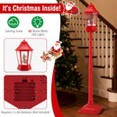 5.3 Feet Musical Christmas Street Lamp with Blowing Snow and LED Lights-Red