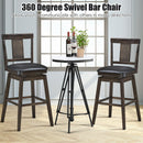24 inch Swivel Upholstered Counter Height Bar Chair with Rubber Wood Legs