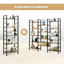 Vintage Triple Wide 5-Tier Bookcase Large Bookshelf Display Storage Shelf