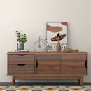 TV Stand for TV up to 60 Inch Media Console Table Storage with Doors