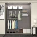 3 to 6 Feet Wall-Mounted Closet System Organizer Kit with Hang Rod-Gray