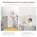 14-Panel Baby Playpen Kids Activity Center Foldable Play Yard with Lock Door