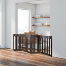 24 Inch Folding Wooden Freestanding Pet Gate Dog Gate with 360° Hinge