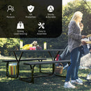 HDPE Outdoor Picnic Table Bench Set with Metal Base