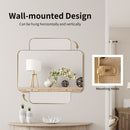 32 Inch x 20 Inch Metal Frame Wall-Mounted Rectangle Mirror