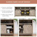 59 Inch Sliding Barn Door TV Stand with Adjustable Shelves for TVs up to 65 Inch