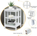2 Pieces 3-Tier Nightstand with Reinforced Bars and Stable Structure