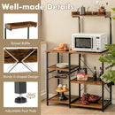 4 Tier Vintage Kitchen Baker's Rack Utility Microwave Stand-Coffee
