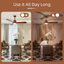 52 Inch Reversible Ceiling Fan with LED Light and Adjustable Temperature