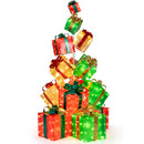 15 PCS Lighted Christmas Boxes with Bowknot and 483 LED Light Bulbs for Indoor Outdoor