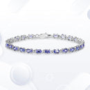 6.25 Carat Genuine Tanzanite .925 Sterling Silver Bracelet