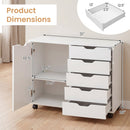 5-Drawer Mobile Storage Cabinet with Adjustable Shelf