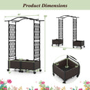 5 FT Self-Watering Planter Boxes with Lattice Trellis and Roof