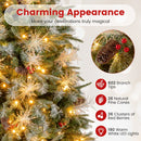 5 Feet Pre-Lit Artificial Christmas Tree with 8 Modes LED Lights with Berries
