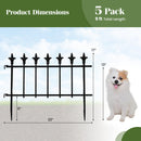 Decorative Metal Garden Fence 5-Pack or 10-Pack No-Dig