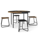 5-Piece Dining Set for 4 47 Inch Round Kitchen Table and 4 Stools-Brown