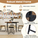5-Piece Dining Set for 4 47 Inch Round Kitchen Table and 4 Stools-Brown