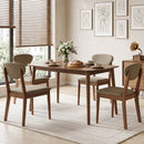 5-Piece Dining Set with Rectangular Table & 4 Fabric Chairs