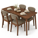 5-Piece Dining Set with Rectangular Table & 4 Fabric Chairs