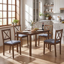5-Piece Dining Set with Rectangular Table & Fabric Chairs