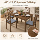 5-Piece Dining Set with Rectangular Table & Fabric Chairs