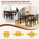 5 Piece Dining Table Set with Rectangular Kitchen Table and 4 Chairs for 4 People-Coffee