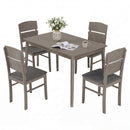 5-Piece Dining Table Set with High Curved Back Chairs