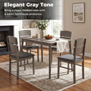 5-Piece Dining Table Set with High Curved Back Chairs