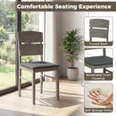 5-Piece Dining Table Set with High Curved Back Chairs
