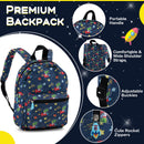 5 Piece Kids Luggage Set with Backpack Neck Pillow Name Tag Lunch Bag-Dark Blue