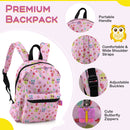 5 Piece Kids Luggage Set with Backpack Neck Pillow Name Tag Lunch Bag-Pink