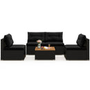 5 Piece Outdoor Furniture Set with Solid Tabletop and Soft Cushions