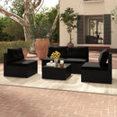 5-Piece Outdoor Patio Furniture Set with Cushions and Coffee Table