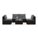 5-Piece Outdoor Patio Furniture Set with Cushions and Coffee Table
