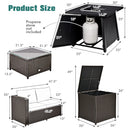 5 Piece Patio Furniture Set with 50000 BTU Propane Fire Pit Table
