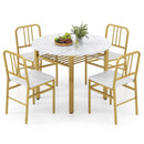 5-Piece Round Dining Table Set with Storage Shelf for Dining Room