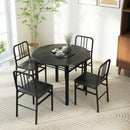 5-Piece Round Dining Table Set with Storage Shelf for Dining Room