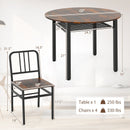 5-Piece Round Dining Table Set with Storage Shelf for Dining Room