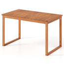 Outdoor Acacia Wood Dining Table with Slatted Tabletop for Garden